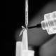 Sorry not sorry. A mosquito glued to a 3D-printed rack. (Image: Kiley Riffell)